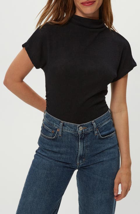 Lara Mock Neck Rib Sweater