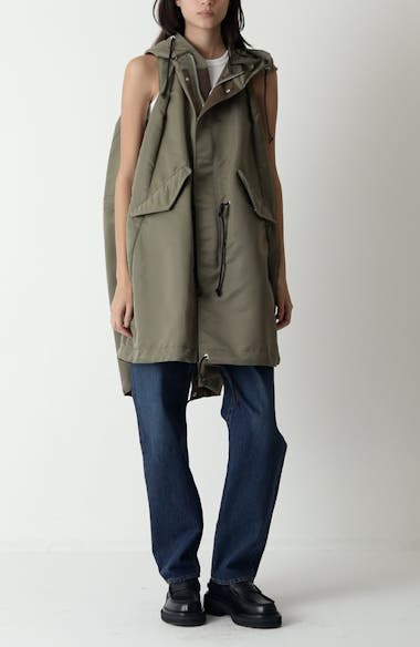 sacai 25ss Nylon Twill Hoodie Vest 人気 sacai 25ss Nylon Twill Hoodie Vest 人気