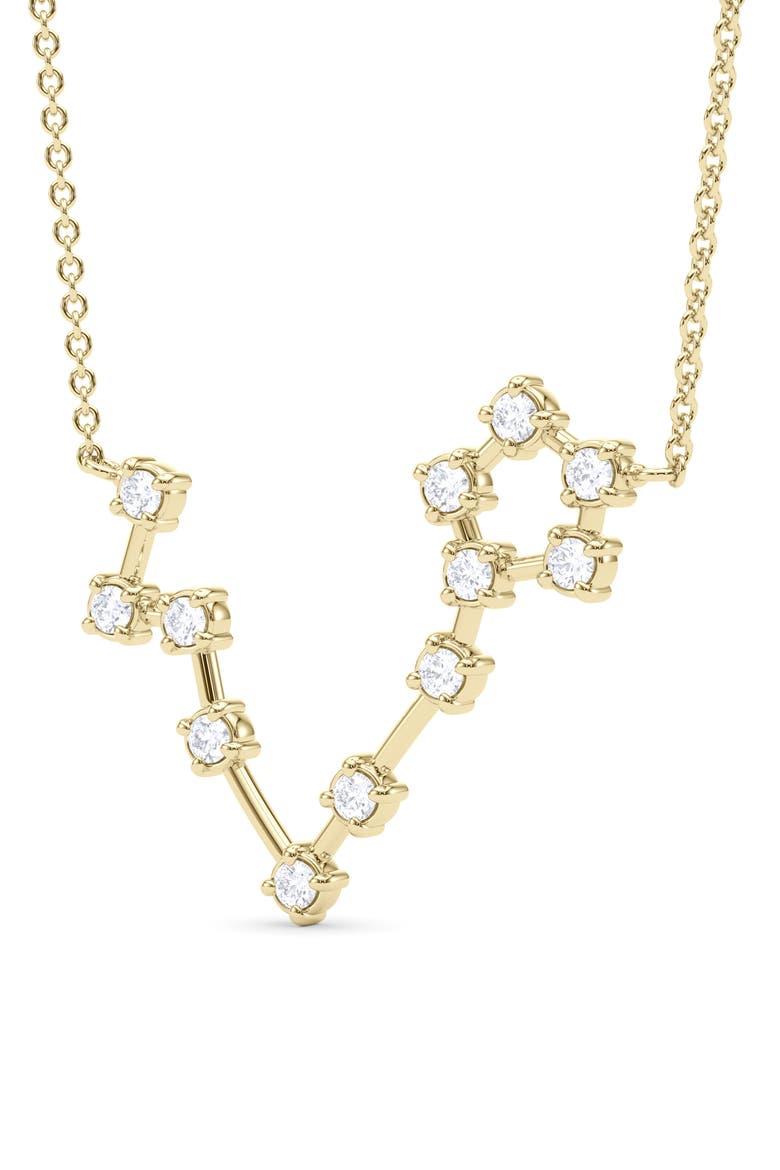 Pisces Constellation Lab Created Diamond Necklace, Alternate, color, 18K YELLOW GOLD