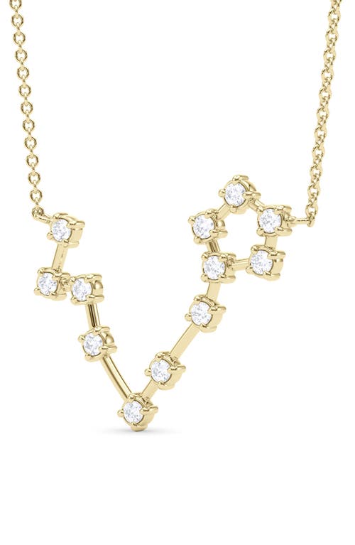 Hautecarat Pisces Constellation Lab Created Diamond Necklace In 18k Yellow Gold