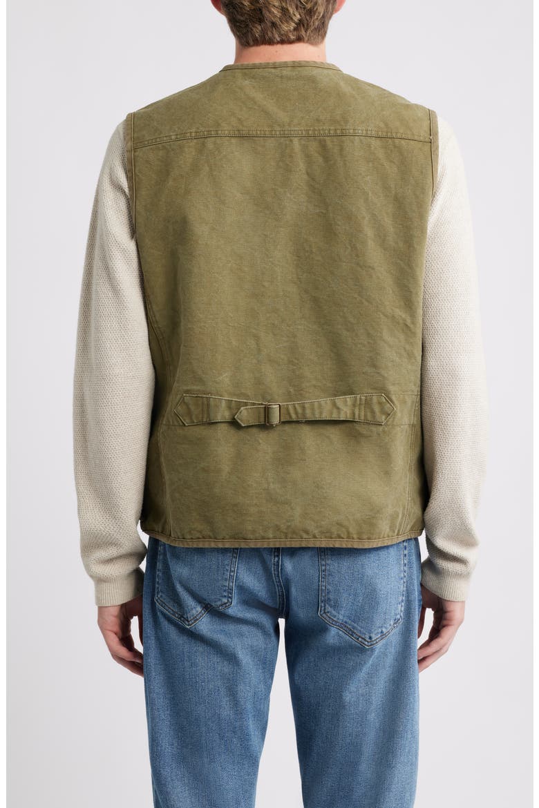Stonewashed Compound Cotton Vest, Alternate, color, OLIVE