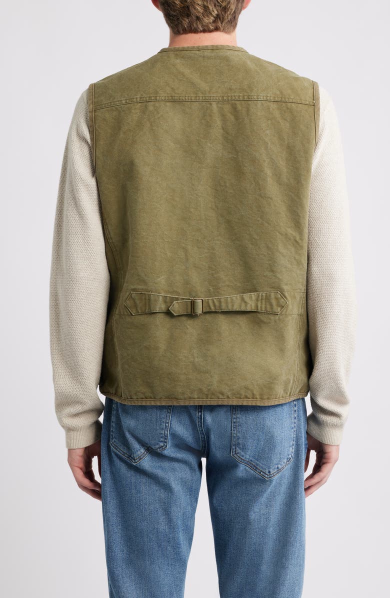 Schott NYC Stonewashed Compound Cotton Vest, Alternate, color, Olive