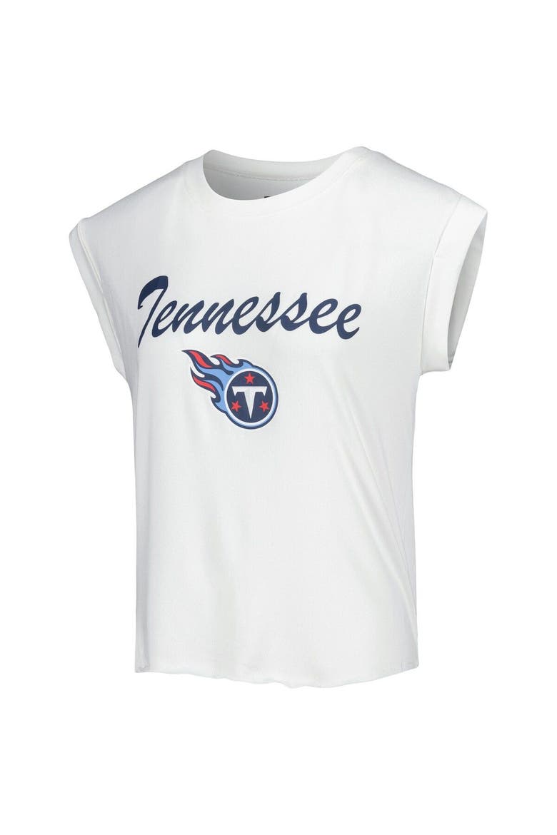 Women's Concepts Sport White/Cream Tennessee Titans Montana Knit T-Shirt & Shorts Sleep Set, Alternate, color, White