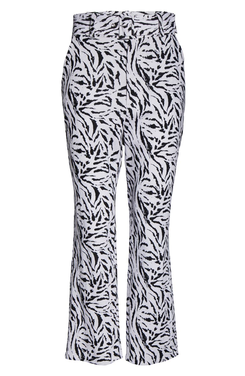 AFRM Rayna Belted Linen Blend Crop Flare Pants, Alternate, color, 