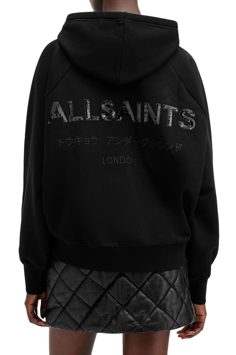 Talon Underground Sequin Logo Hoodie, Alternate, color, BLACK