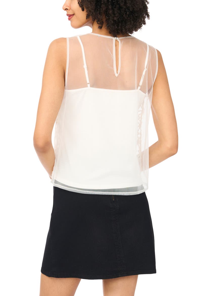 Flower Appliqué Sleeveless Top, Alternate, color, NEW IVORY