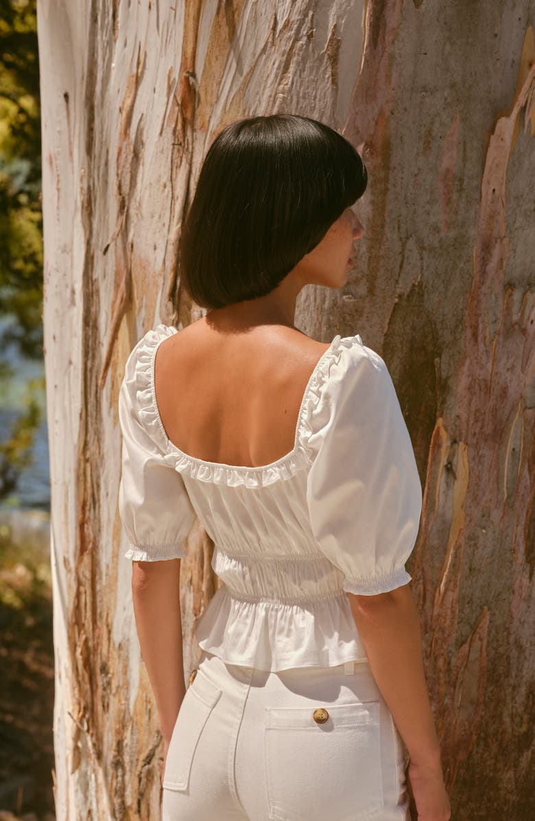 Reformation Vineyard Ruffle Blouse, Alternate, color, 