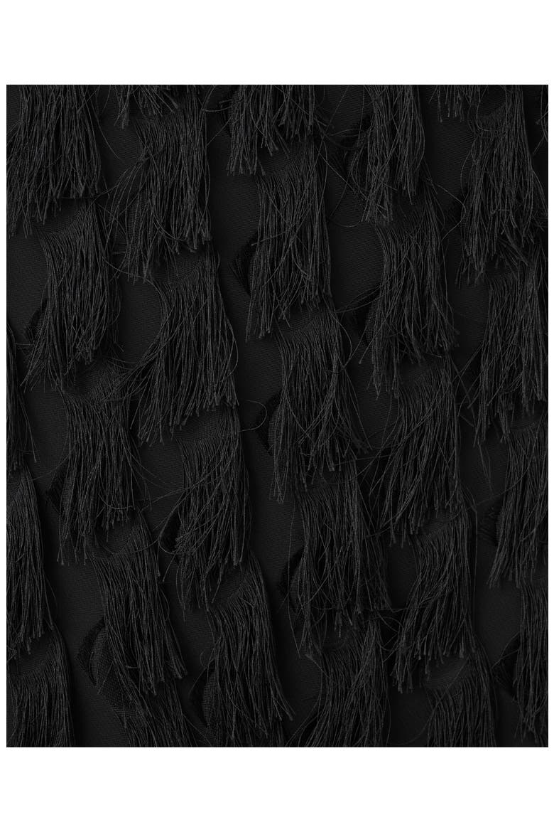 Frayed Sleeveless Maxi Slipdress, Alternate, color, BLACK