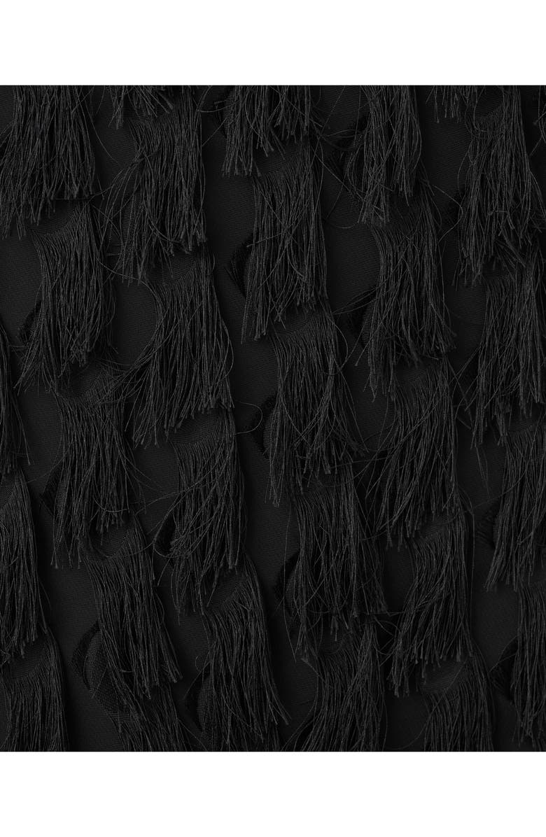 MANGO Frayed Sleeveless Maxi Slipdress, Alternate, color, Black