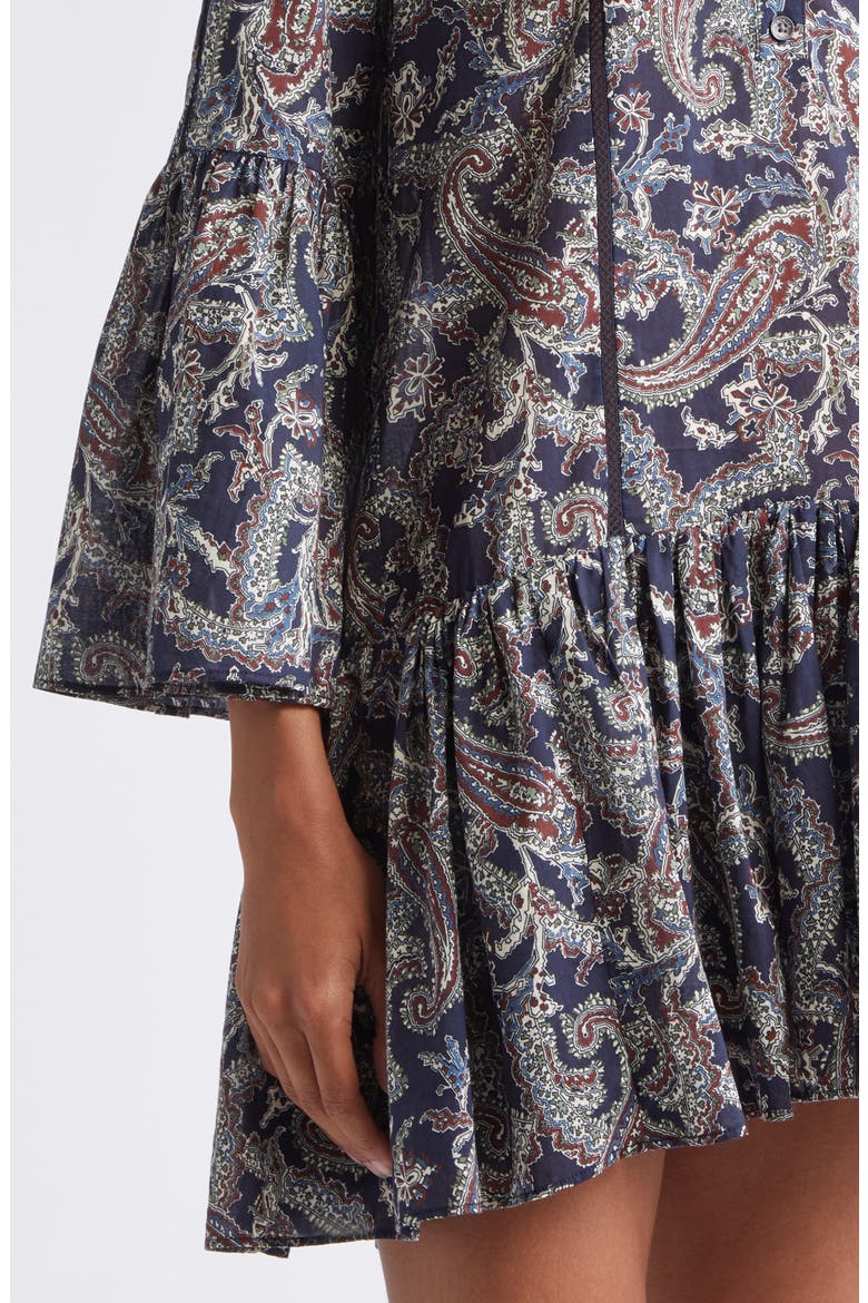Novessa Long Sleeve Paisley Minidress, Alternate, color, NAVY MULTI
