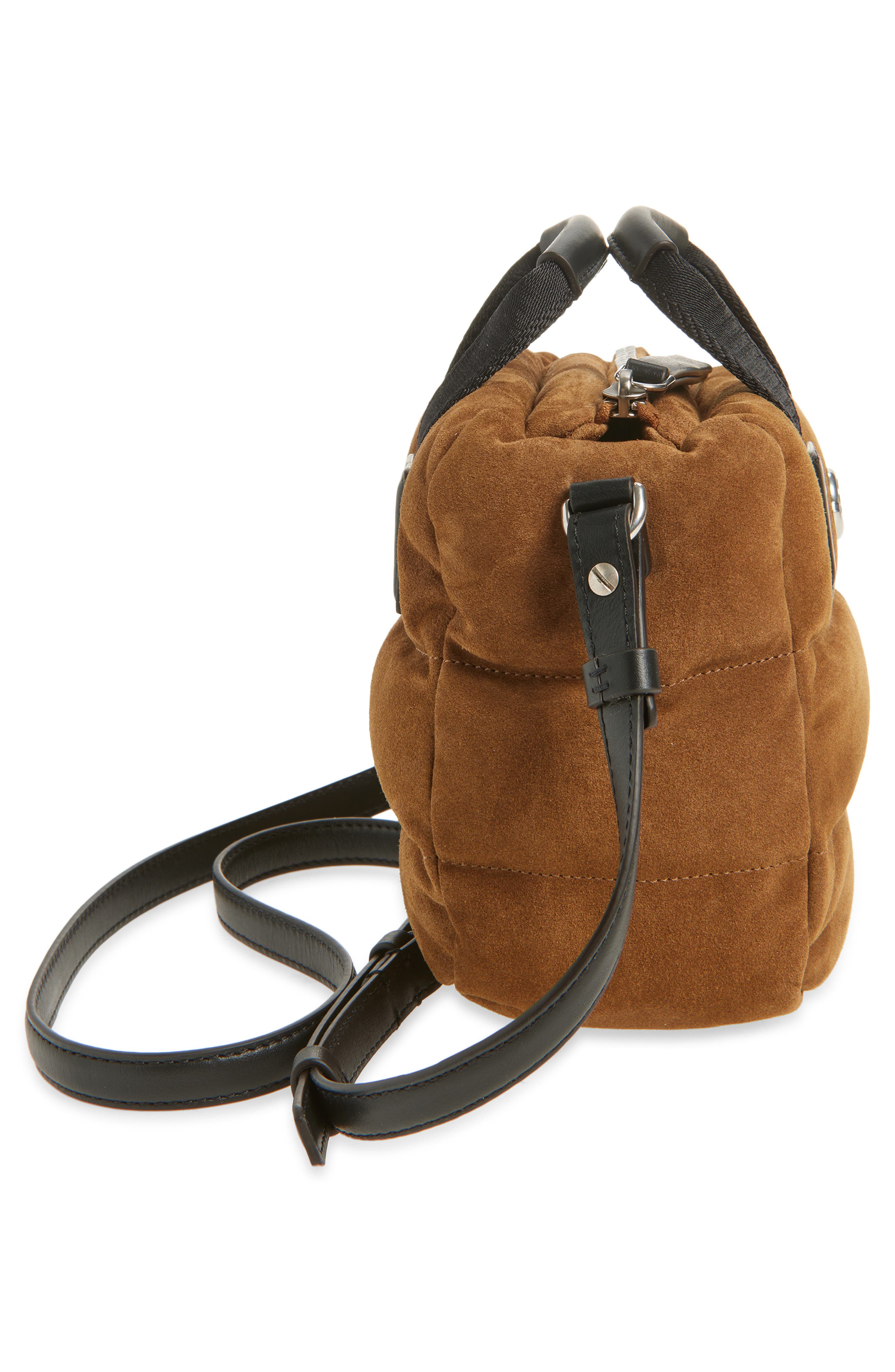 Moncler Micro Caradoc Puffer Crossbody Bag, Alternate, color, Espresso