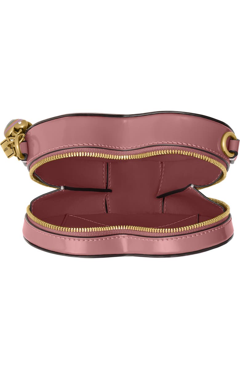 COACH Spazzolato Leather Heart Crossbody Bag, Alternate, color, B4/ Peony