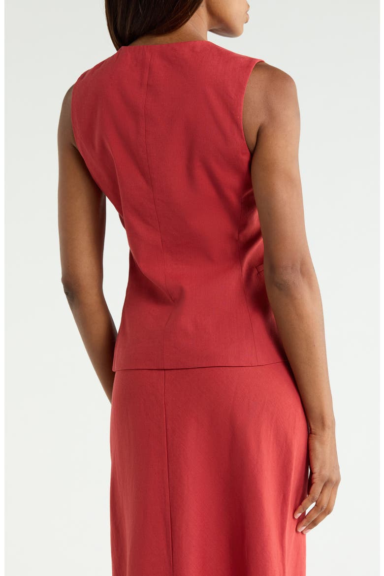 Crewneck Linen Blend Vest, Alternate, color, CHERRY RED