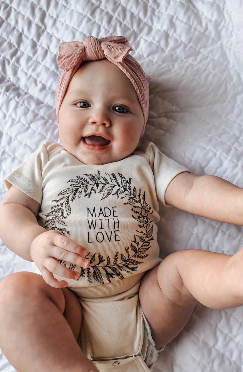 Tenth & Pine Made with Love Organic Cotton Bodysuit, Alternate, color, 