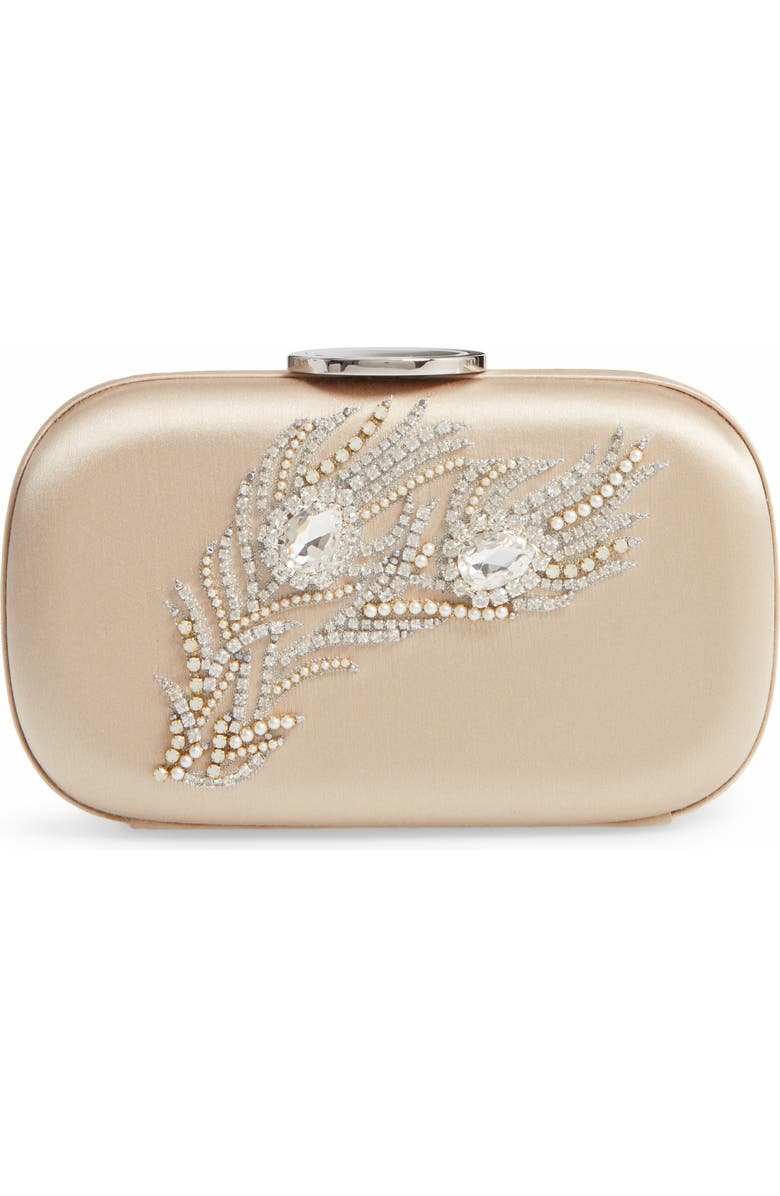 Giambattista Valli Crystal Embellished Satin Clutch, Main, color,