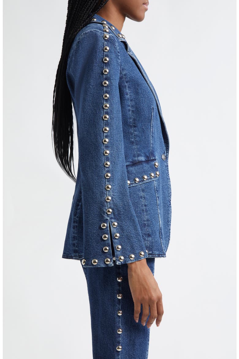 Milly Studded Denim Jacket, Alternate, color, OCEANE