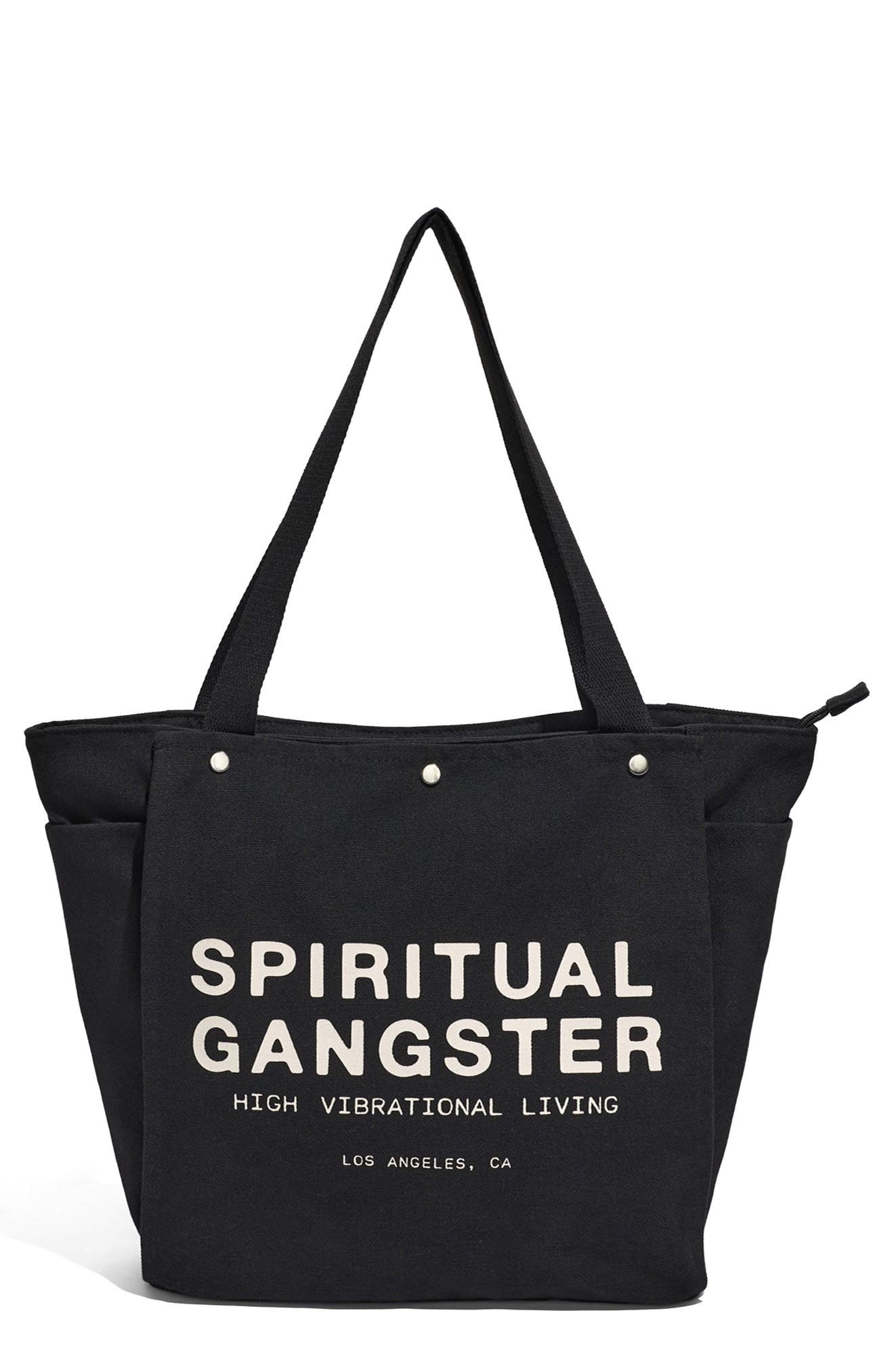 Living Namaste Tote Bag, Main, color, BLACK