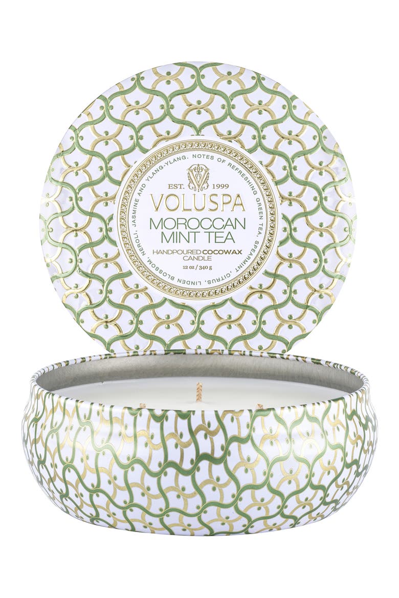 Three-Wick Tin Candle, Main, color, MOROCCAN MINT