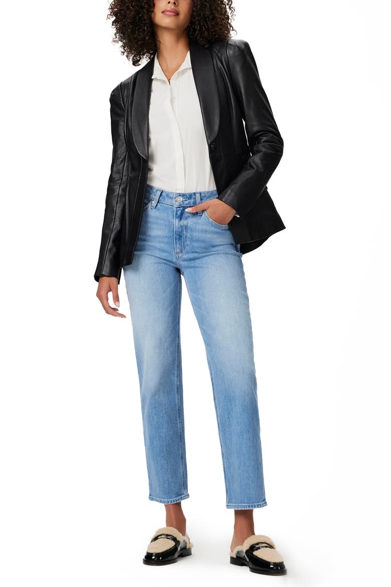 Sarah High Waist Ankle Straight Leg Jeans, Alternate, color, NIGHTINGALE