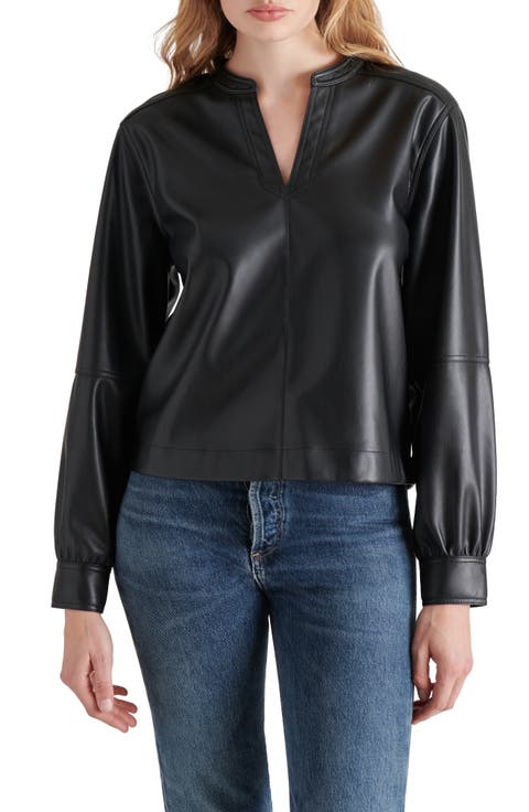 Jayna Faux Leather Top