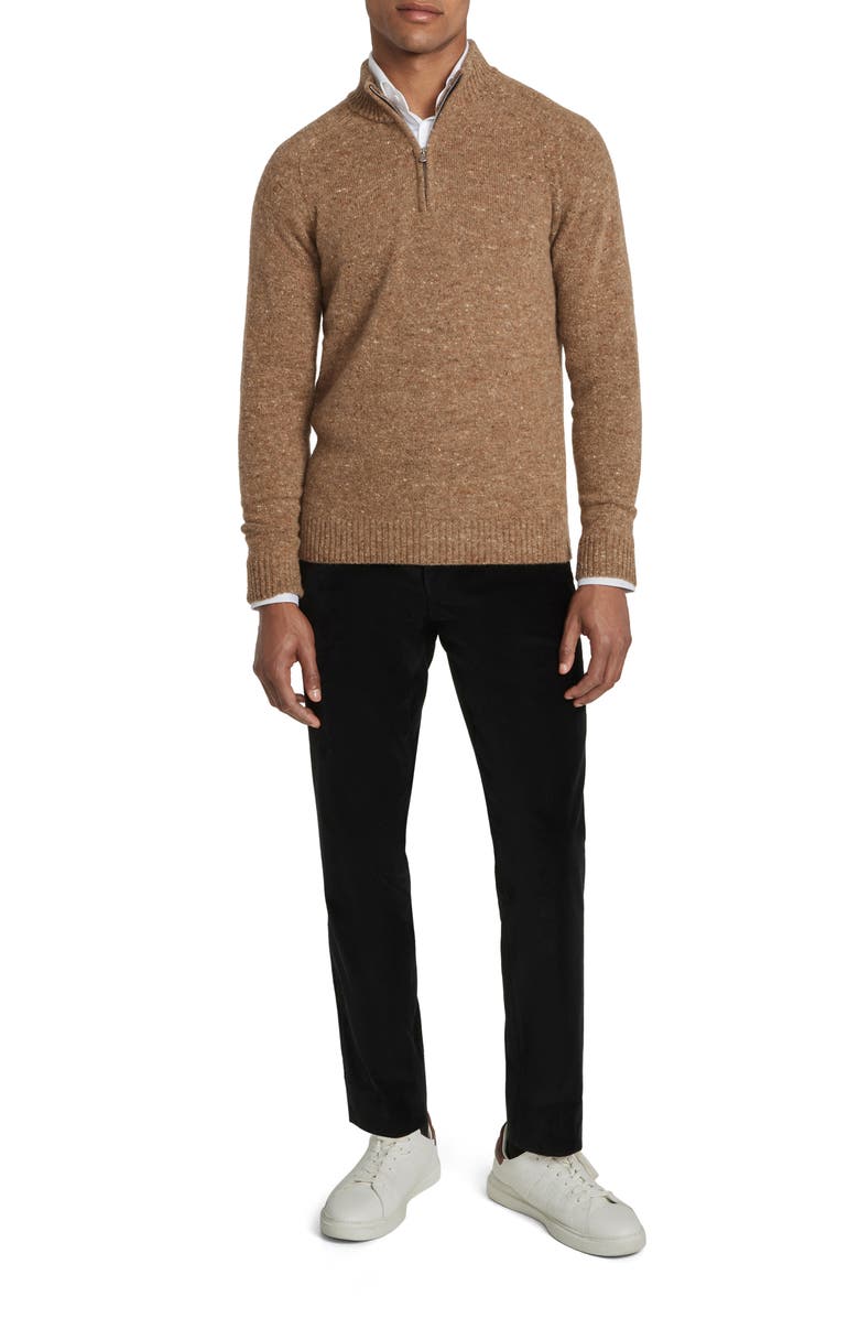 Jack Victor Canora Lambswool Blend Half Zip Pullover, Alternate, color, Camel