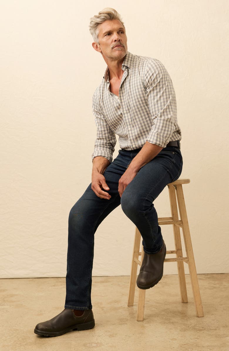 Faherty The Movement Stretch Cotton Blend Twill Button-Up Shirt, Alternate, color, Wind Grey Gingham