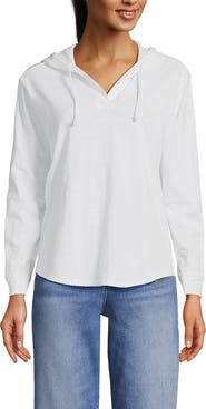 Lands' End Long Sleeve Slub Hooded Popover
