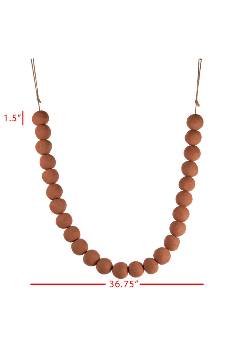 Handmade Terracotta Bead Decorative Garland, Alternate, color, Brown