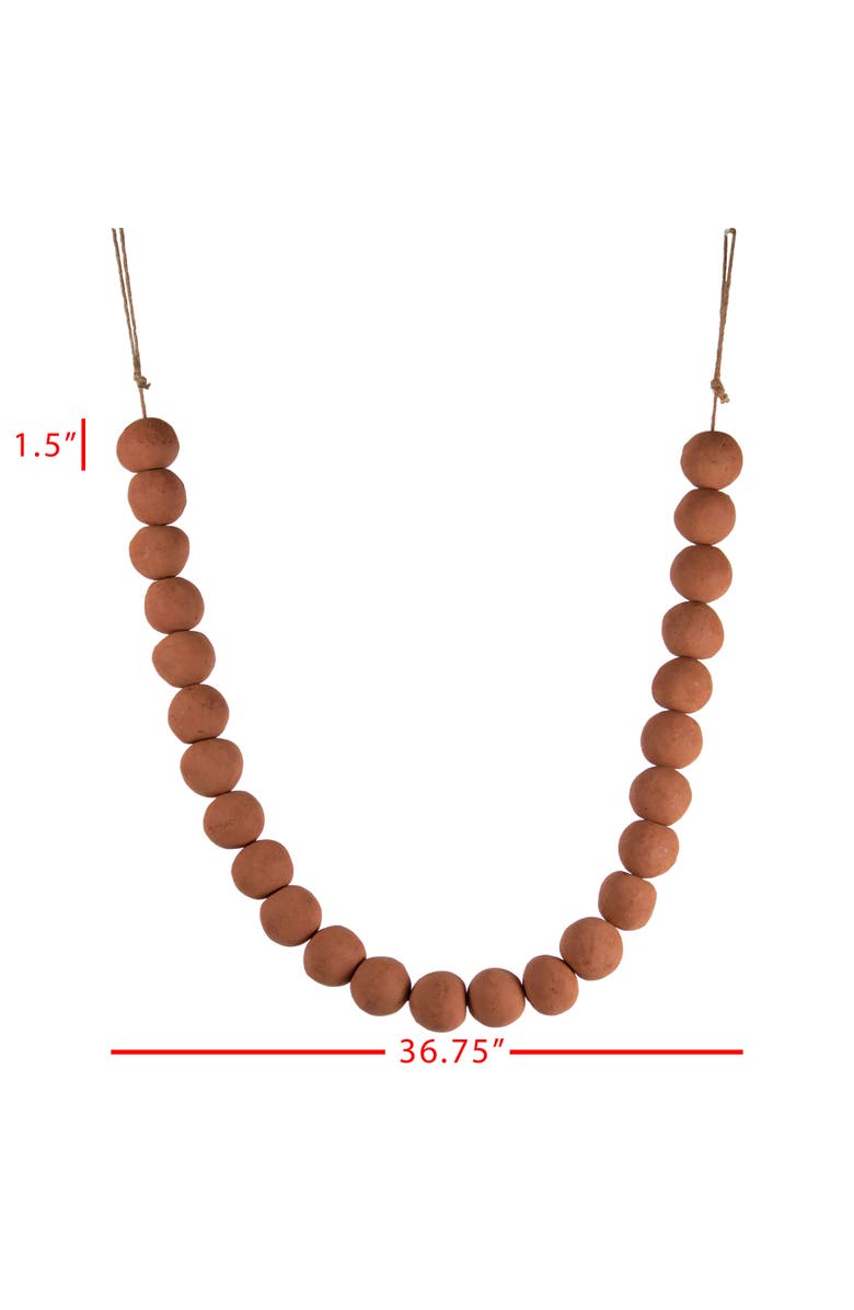Foreside Home and Garden Handmade Terracotta Bead Decorative Garland, Alternate, color, Brown
