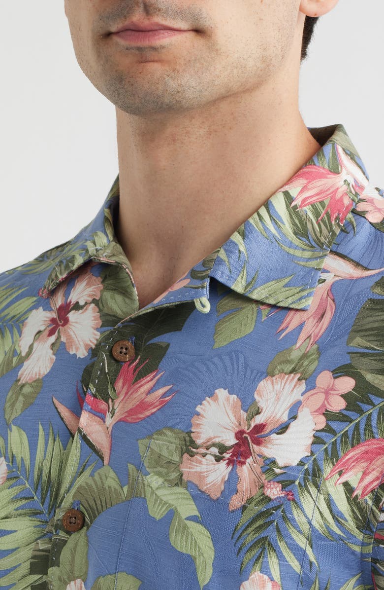 Tommy Bahama Flora Festival Silk Camp Shirt, Alternate, color, Peachy Sweet