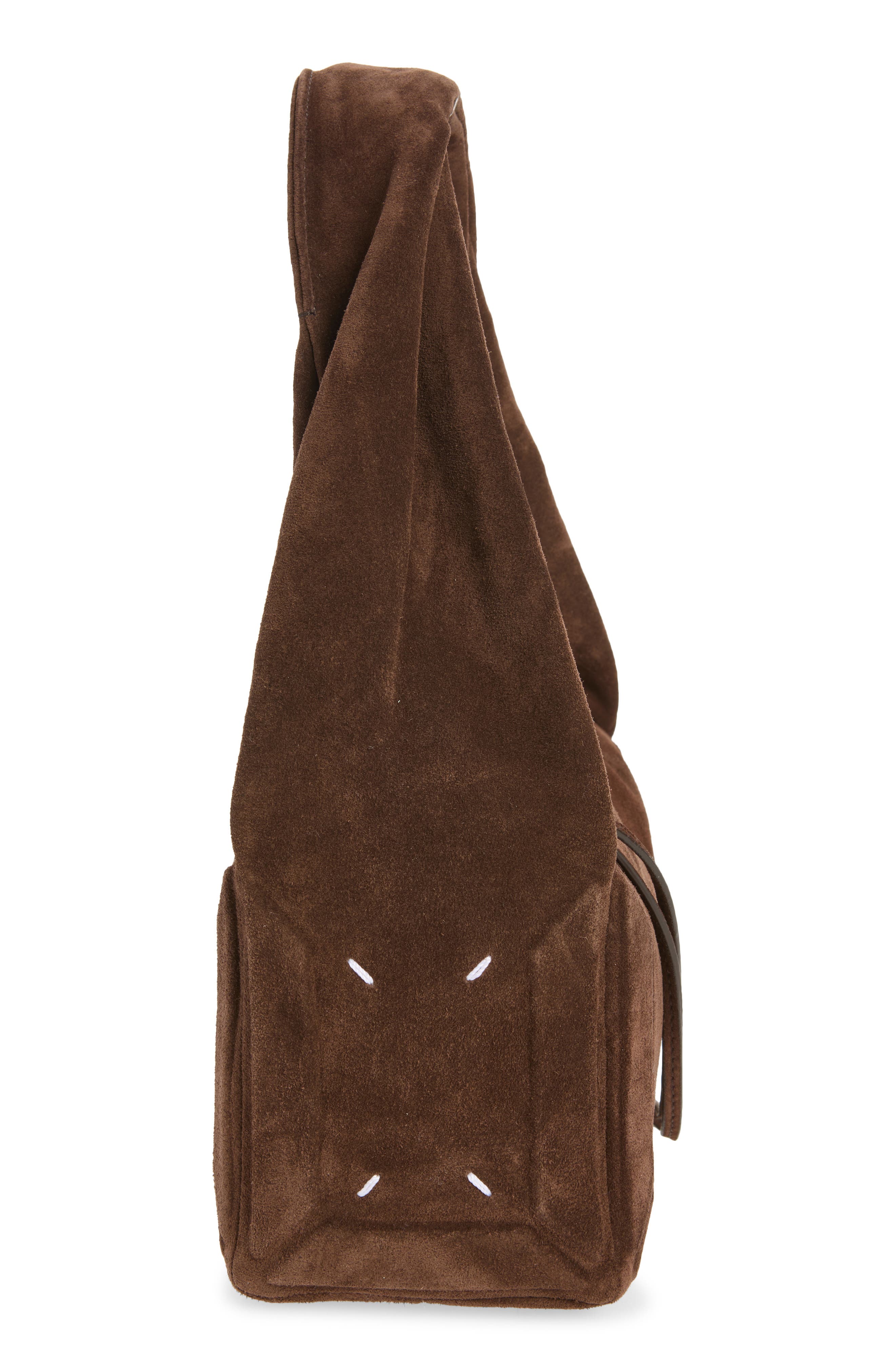 Small Box East West Leather Bag, Alternate, color, DARK BROWN