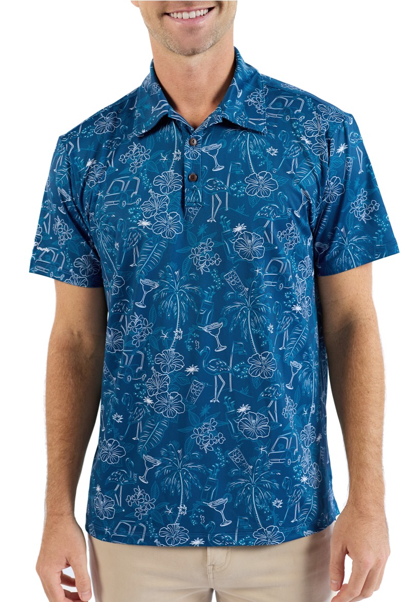 The 19th Hole - Navy Golf Shirt, Main, color, Navy