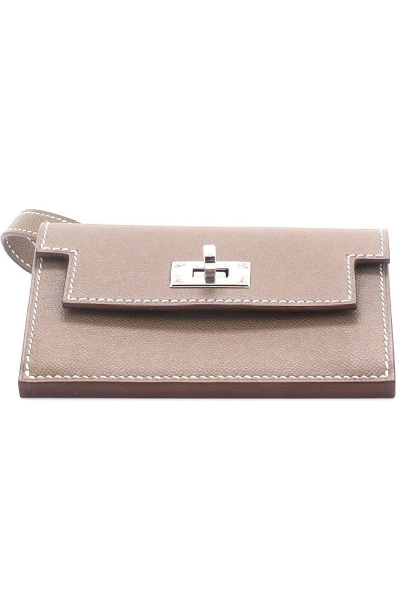 Pre-Owned Hermes Kelly Pocket Slim Wristlet Wallet Madame, Alternate, color, Etoupe