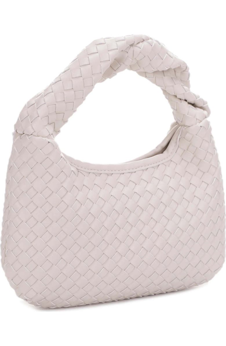 Mali + Lili Libby Diamond Weave Twist Handle Shoulder Bag, Main, color, Bone