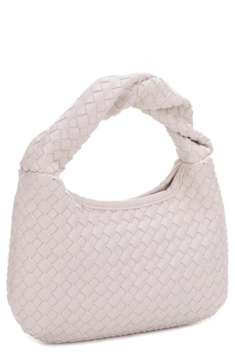 Libby Diamond Weave Twist Handle Shoulder Bag