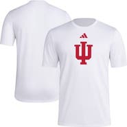 adidas Men's adidas White Indiana Hoosiers Primary Locker Logo Pre-Game AEROREADY T-Shirt
