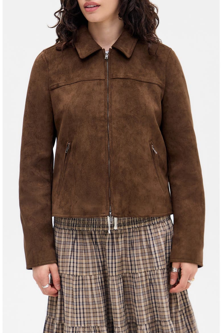 Faux Suede Zip Jacket (Women) | Nordstrom