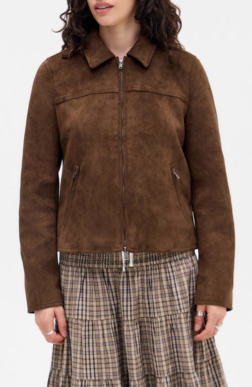 Bdg Urban Outfitters Faux Suede Zip Jacket In Brown