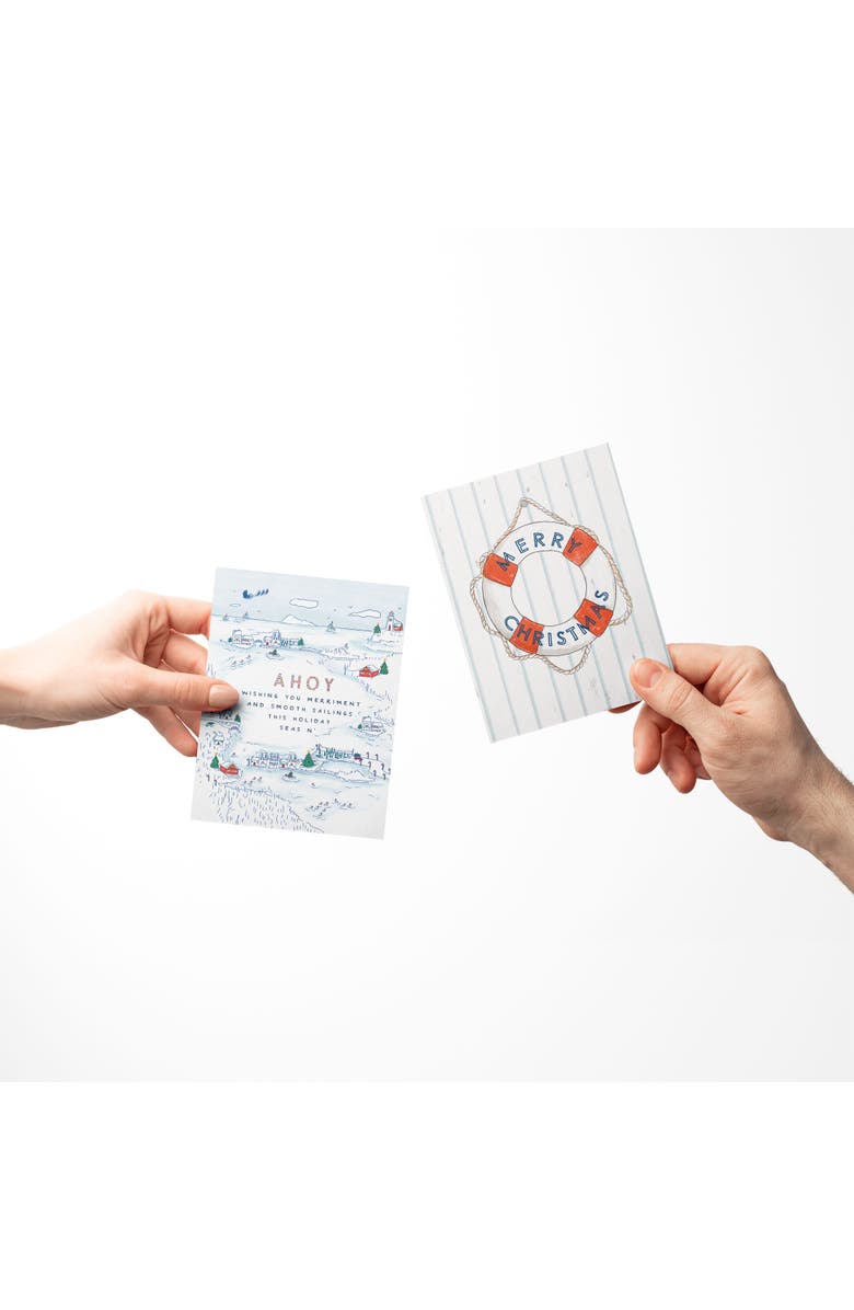 Ramus & Co Ahoy Holiday, Lifebouy Merry Christmas, Nautical Flags Winter/Holiday/Christmas Greeting Card Pack Sets, Alternate, color, Multi-Pack