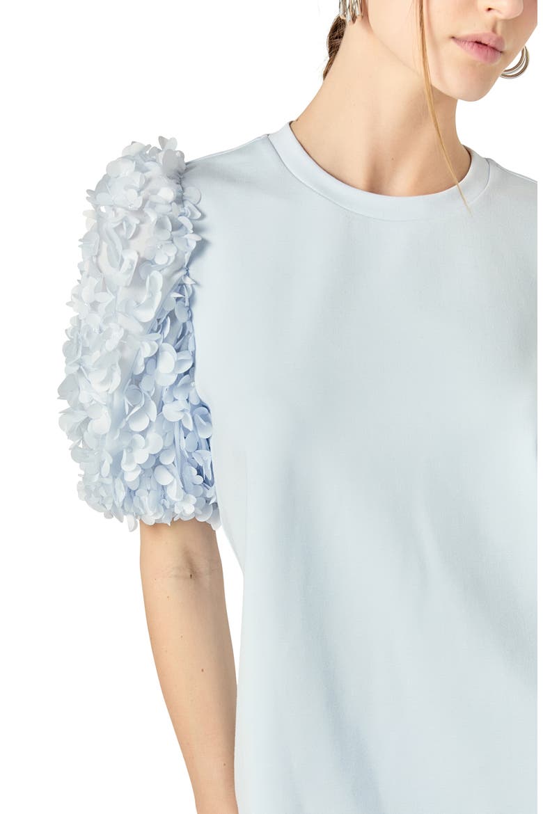 Flower Mixed Media Top, Alternate, color, POWDER BLUE