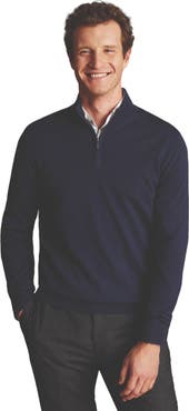 Charles Tyrwhitt Pure Merino Zip Neck Sweater