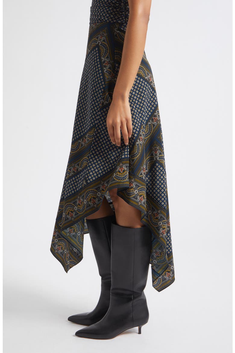 Hartley Silk Blend Midi Skirt, Alternate, color, HERITAGE NAVY MULTI