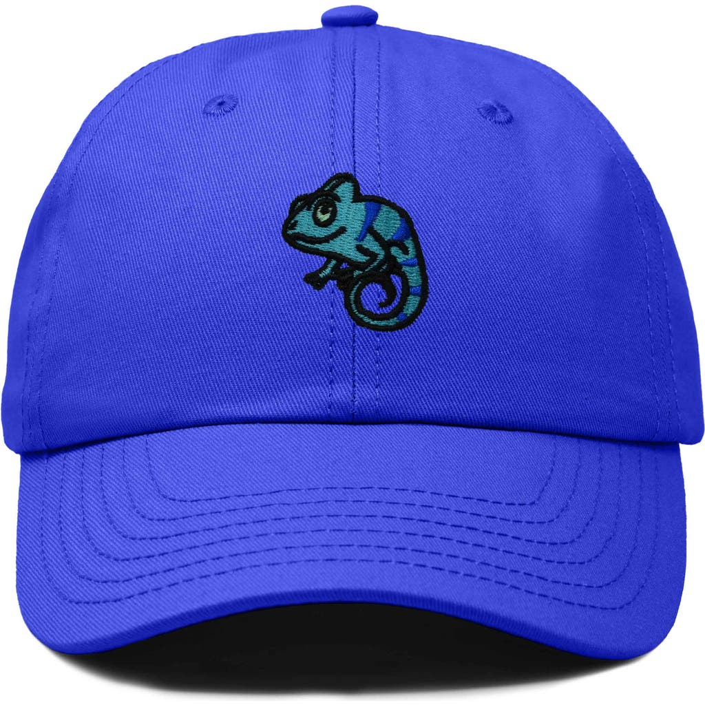 Dalix Chameleon Embroidered Dad Hat In Royal Blue