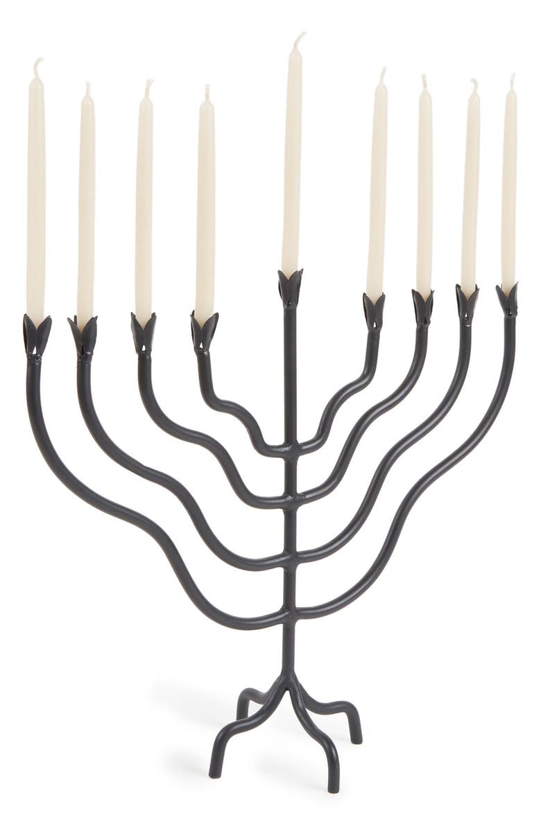 The Floral Society Tall Beacon Menorah, Alternate, color, Black