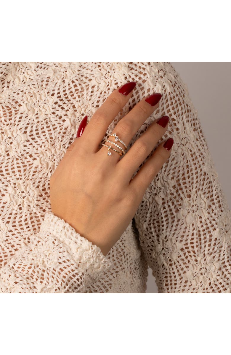 BY ADINA EDEN Solitaires & Teardrops Ring Combo Set, Alternate, color, Gold