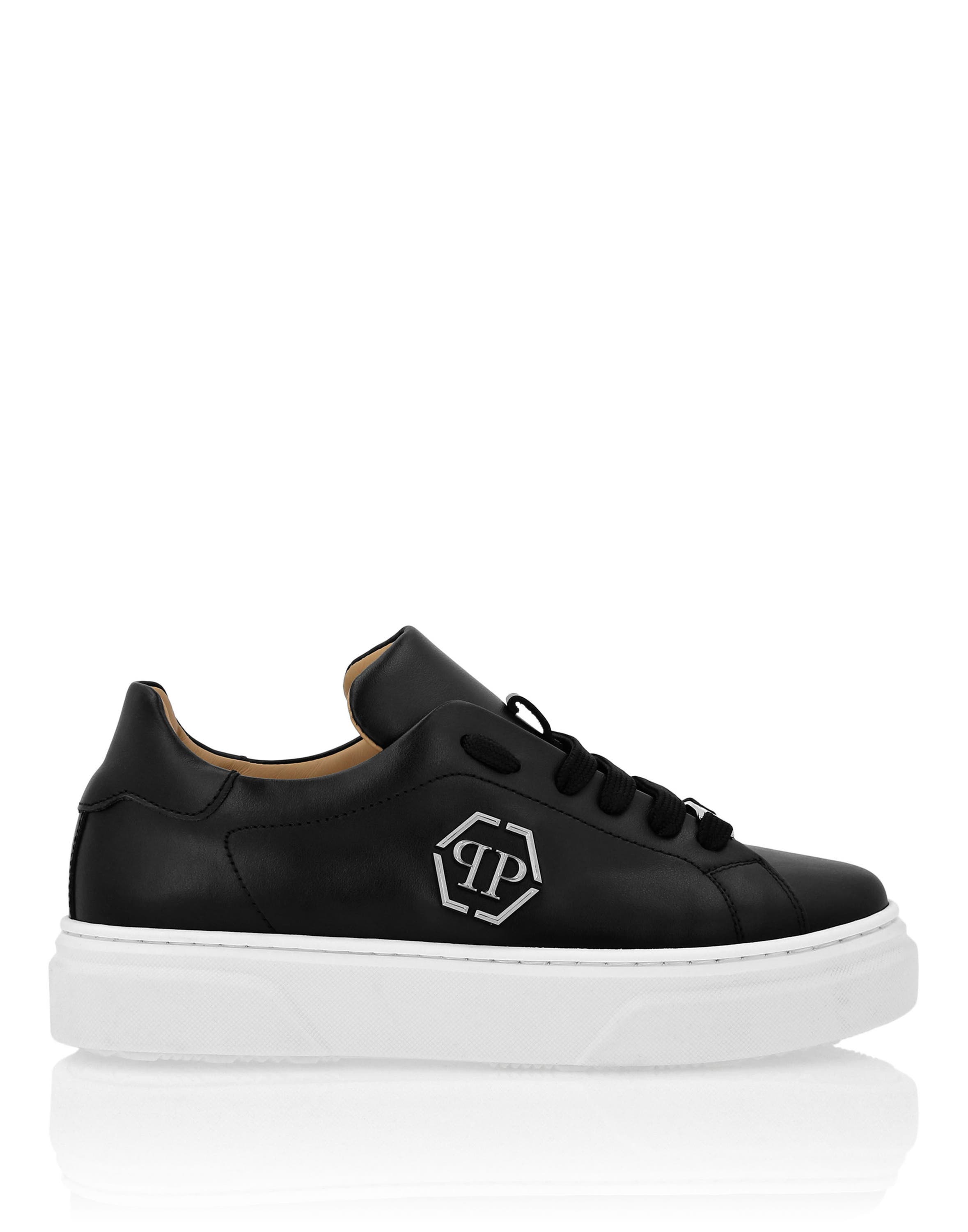 Leather Lo-Top Sneakers The Plein Original Boy, Alternate, color, black