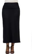 24seven Comfort Apparel Comfortable Foldover Maxi Skirt