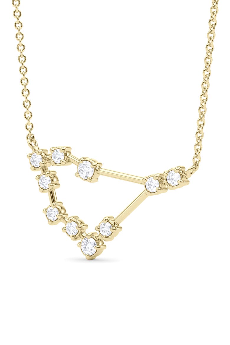 Capricorn Constellation Lab Created Diamond Necklace, Alternate, color, 18K YELLOW GOLD