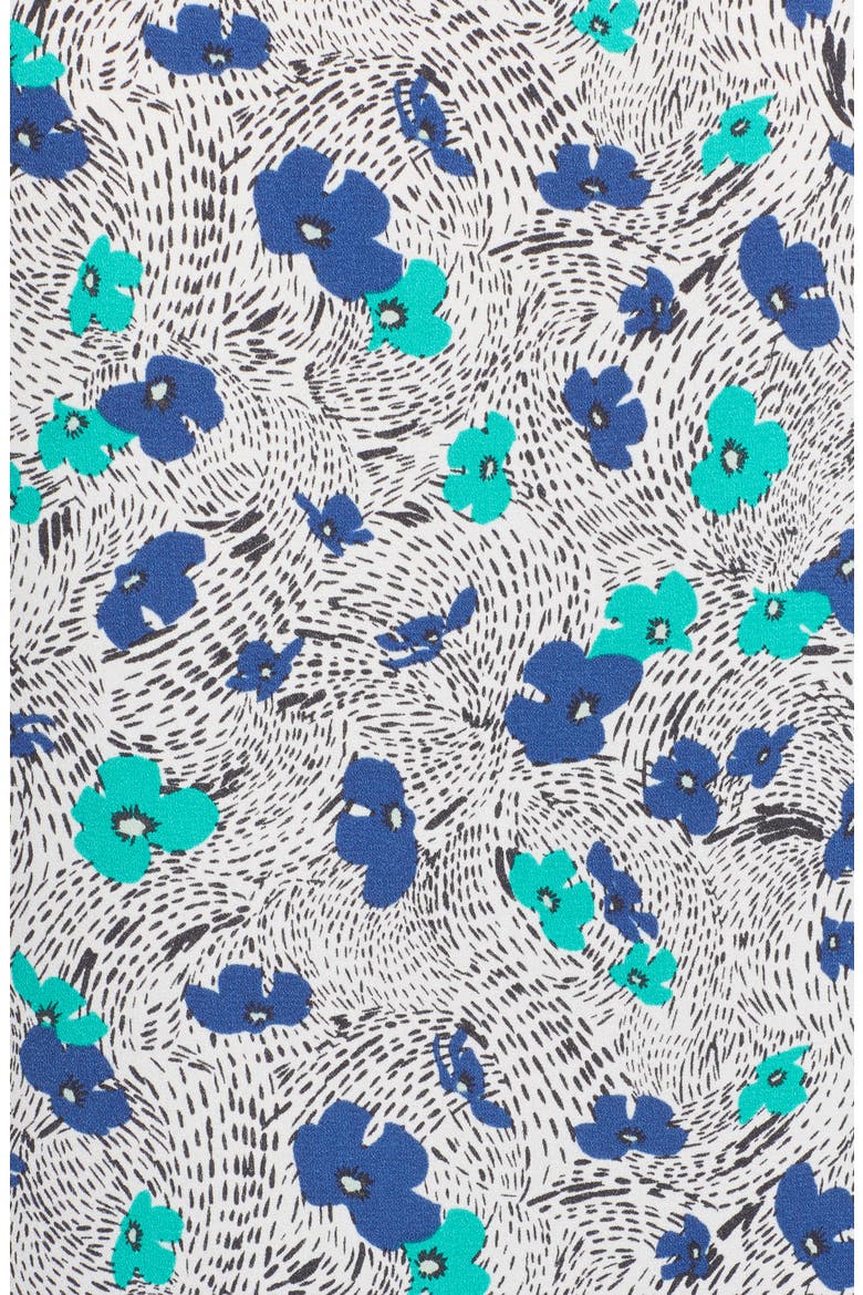 Scoop Neck Woven Shell, Alternate, color, IVORY- BLUE FLORAL