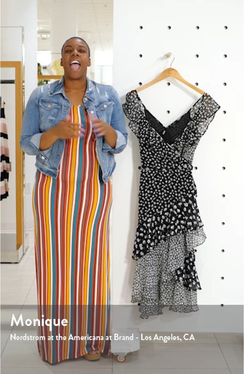 Kari Scatter Print Ruffle Wrap Dress, sales video thumbnail